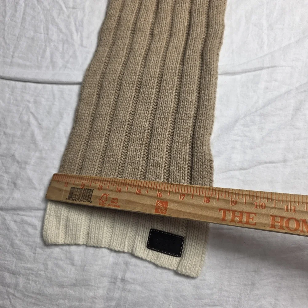 coach knitted scarf brown knitted lambswool cashmere